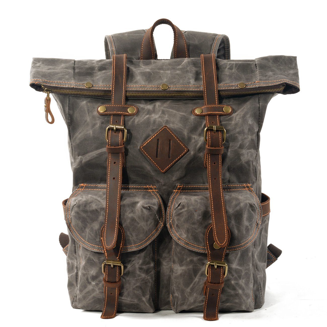 Hipster Canvas Backpack Light Grey