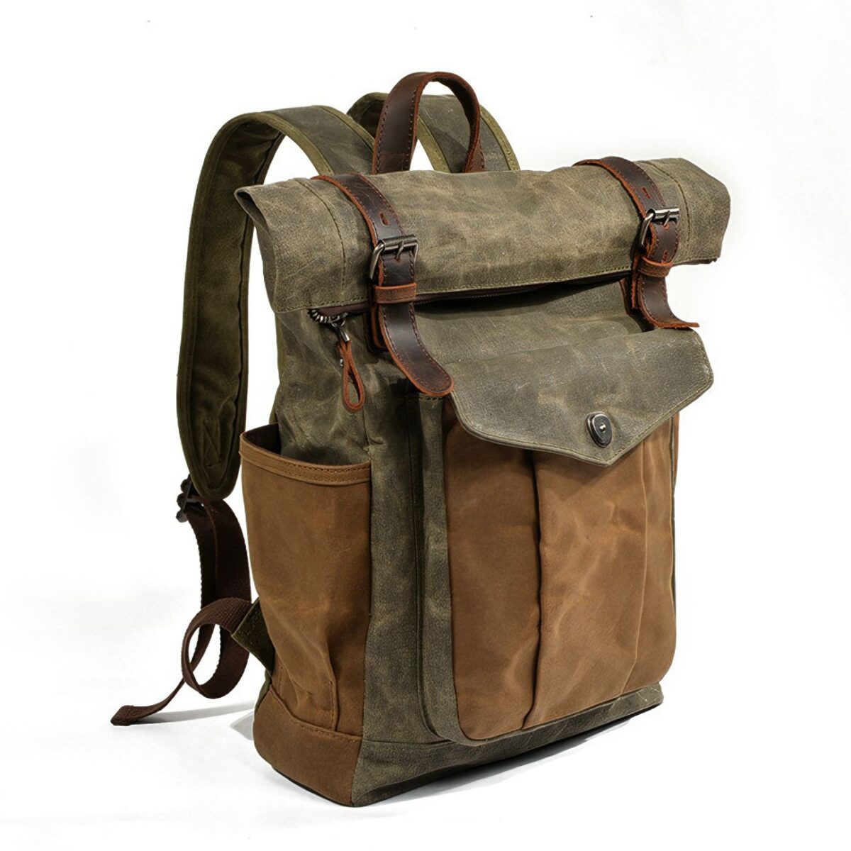 Roll Top Canvas Backpack
