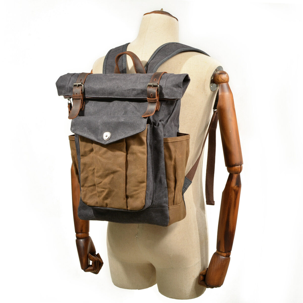 Roll Top Canvas Backpack