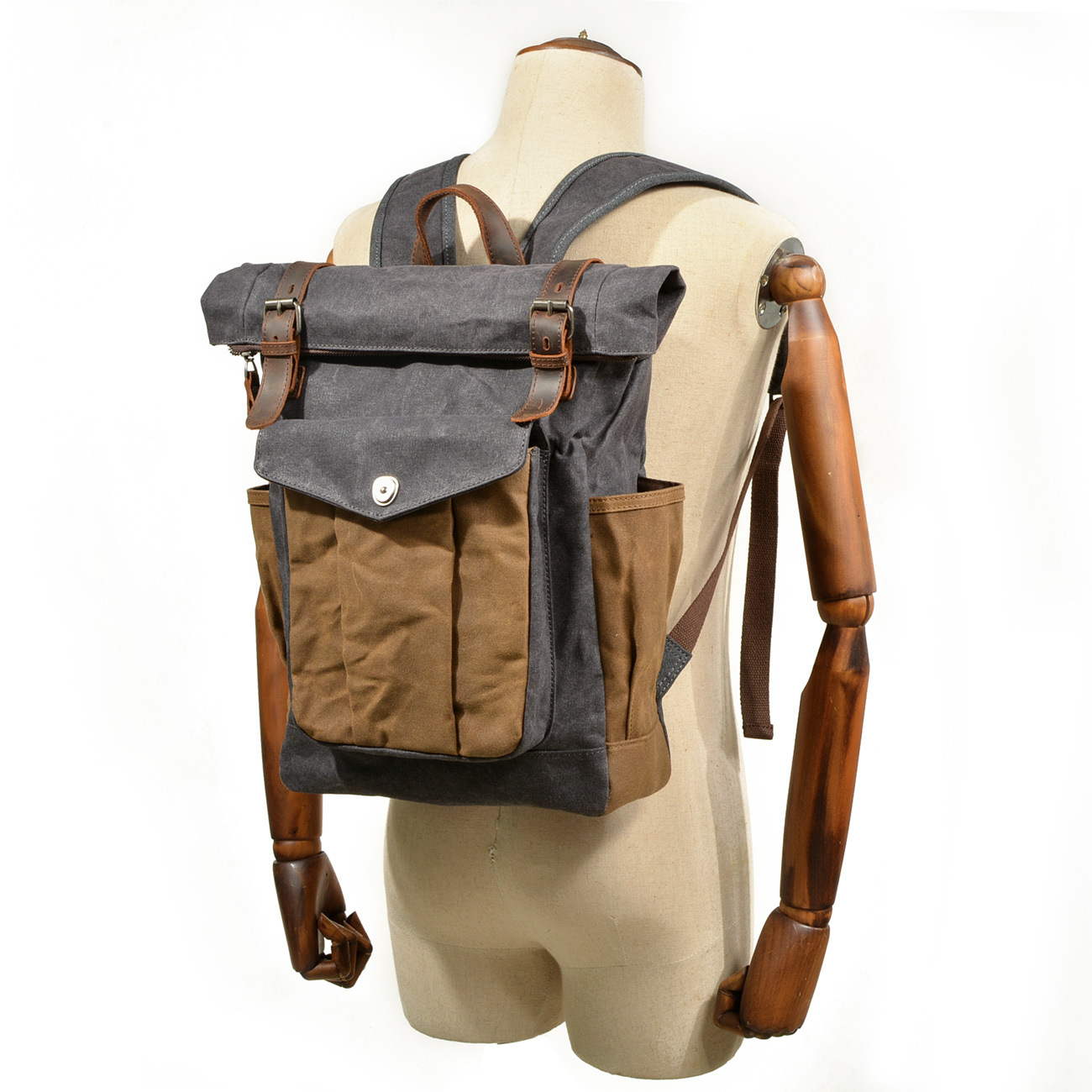 Roll Top Canvas Backpack 12