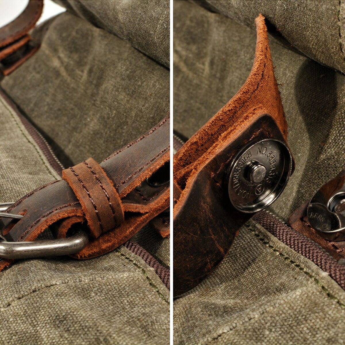 Roll Top Canvas Backpack