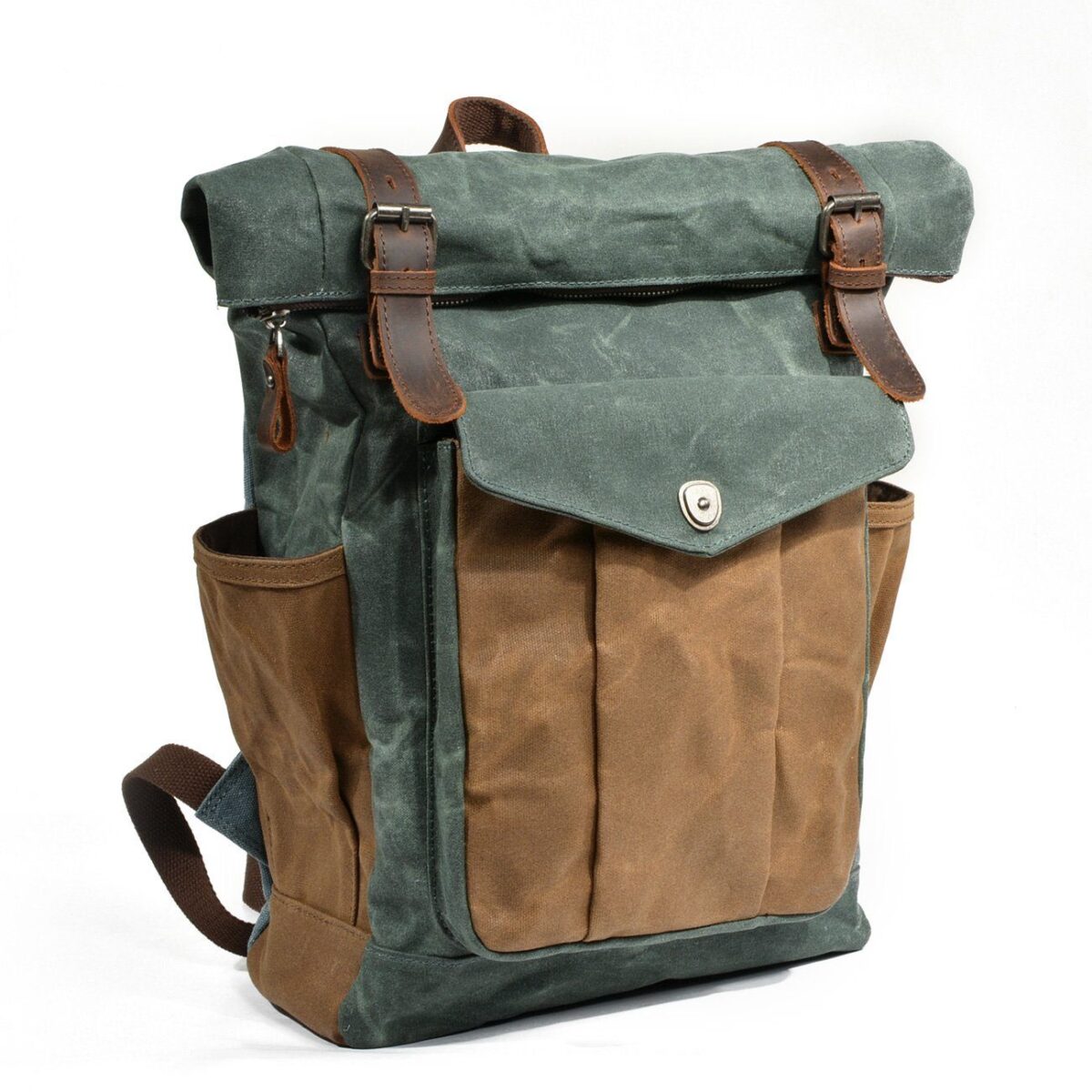 Roll Top Canvas Backpack