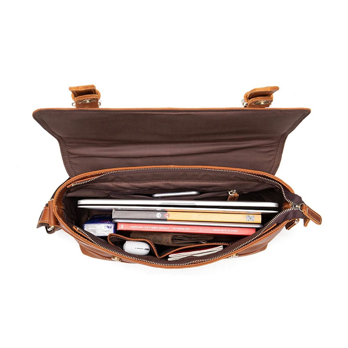 Leather Crossbody Messenger Bag​