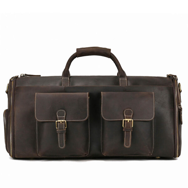 Leather Garment Duffle Bag