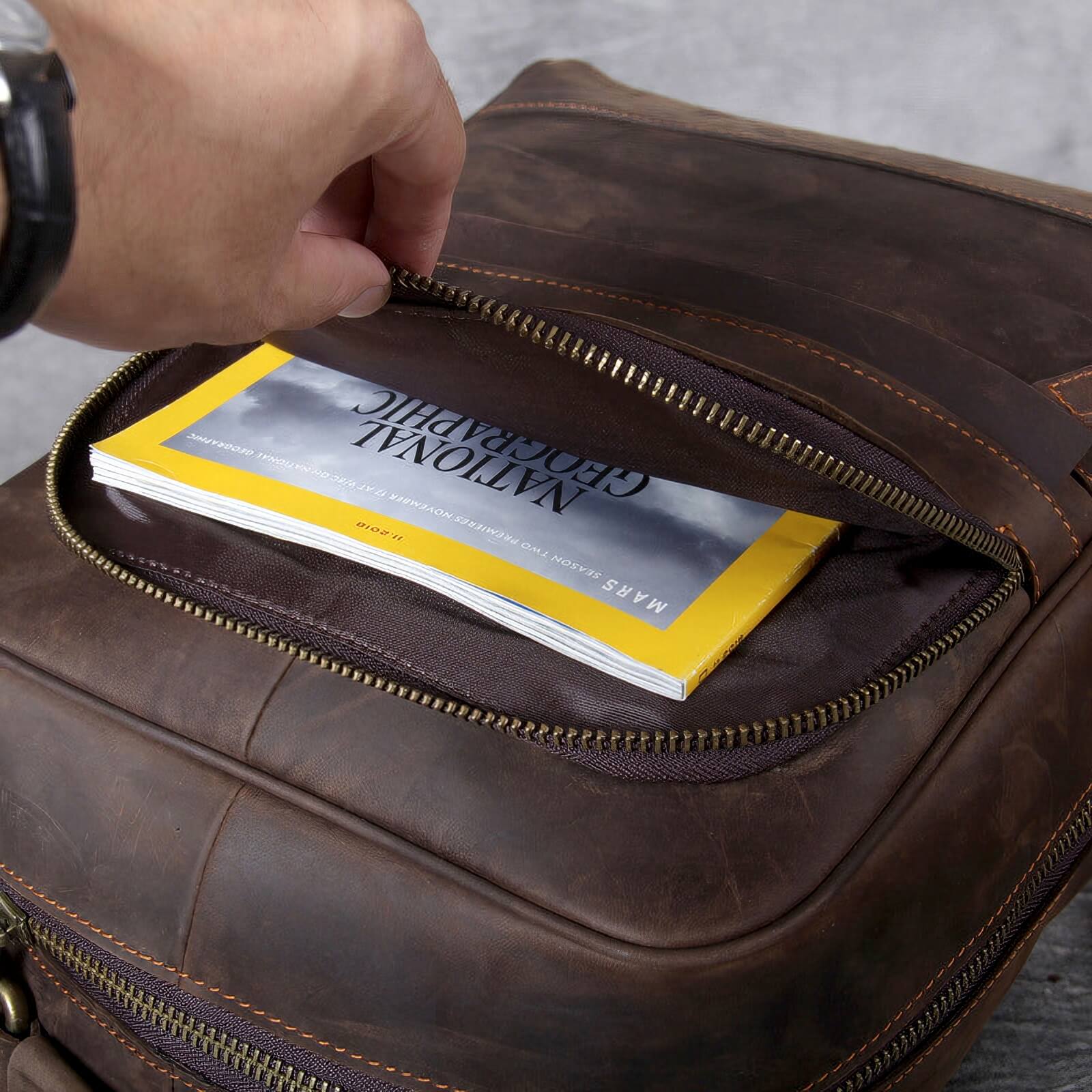 Leather Rucksack Backpack 16