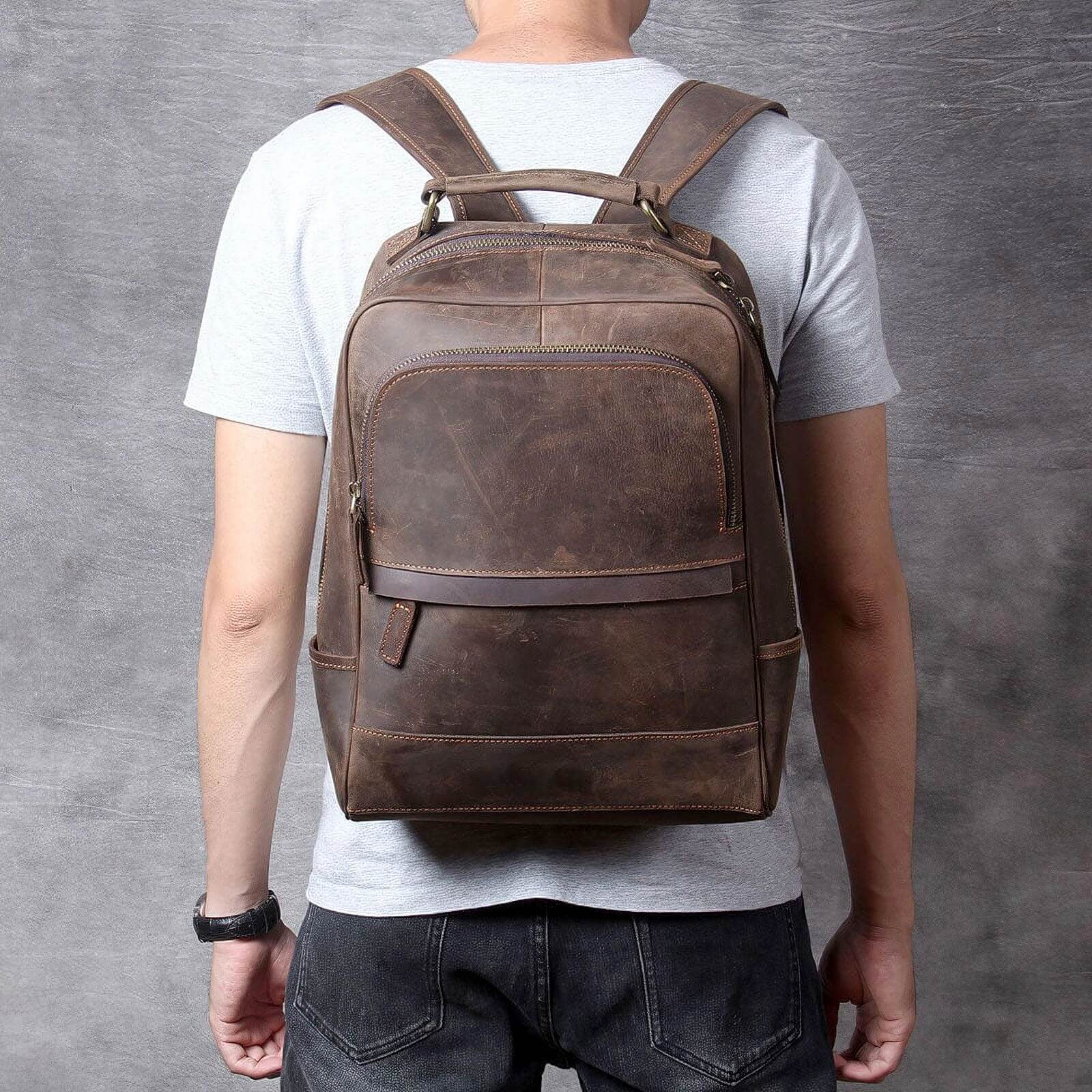 Leather Rucksack Backpack 18