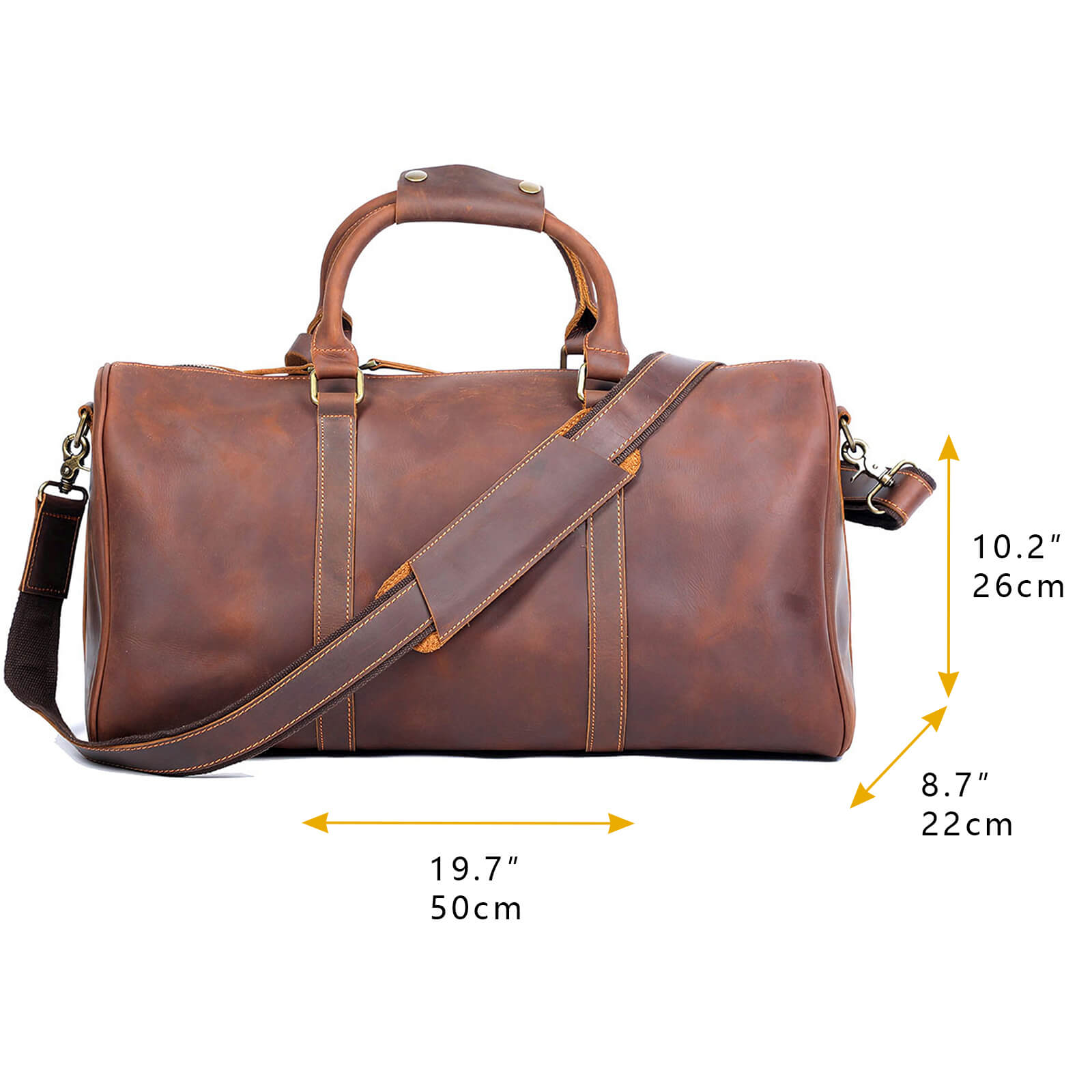 Leather Small Duffle Bag​ Dimensions