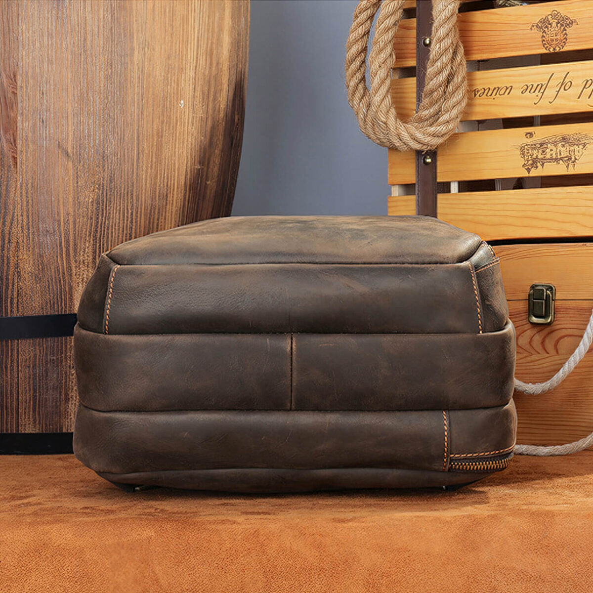 Mens Laptop Leather Backpack