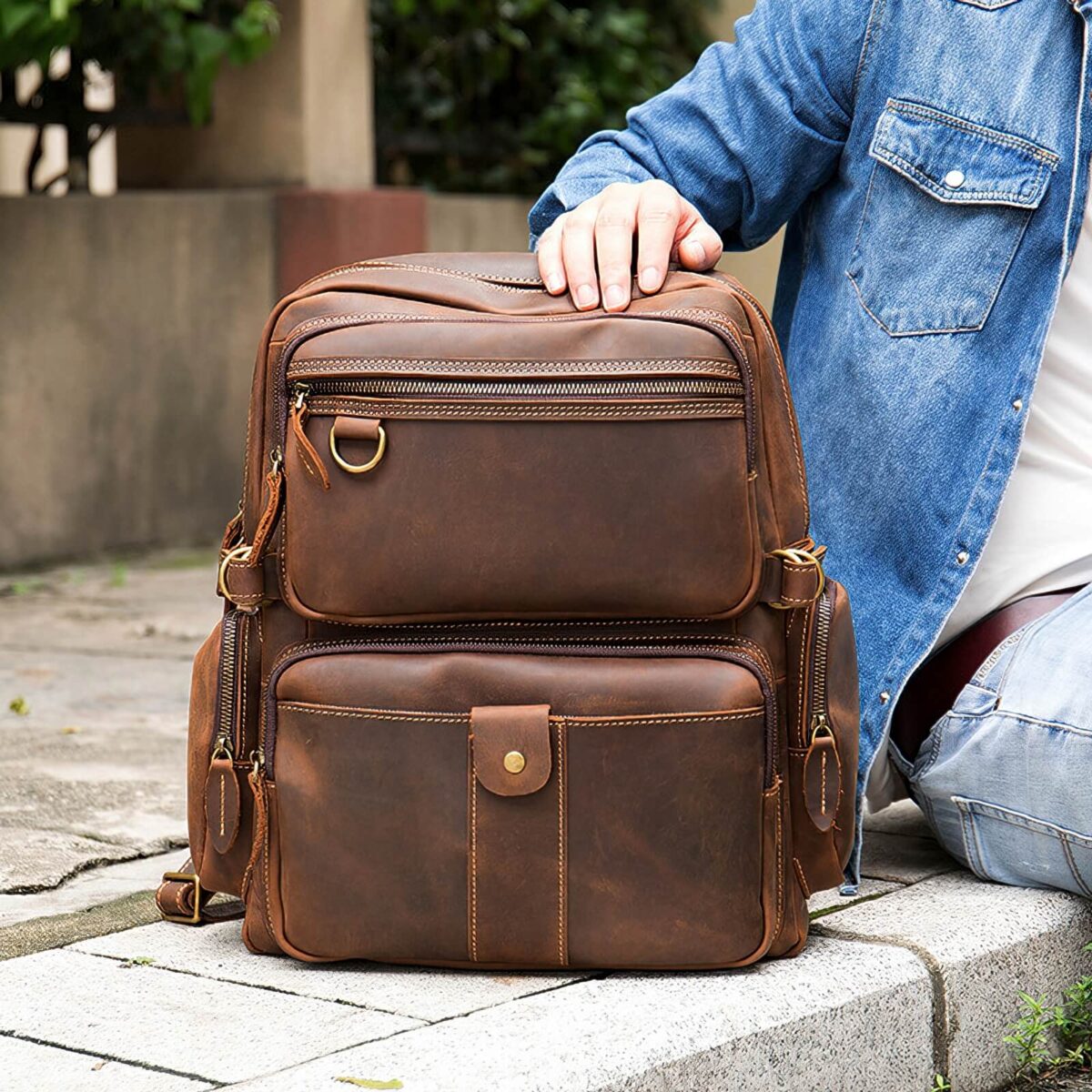 Mens Leather Rucksack