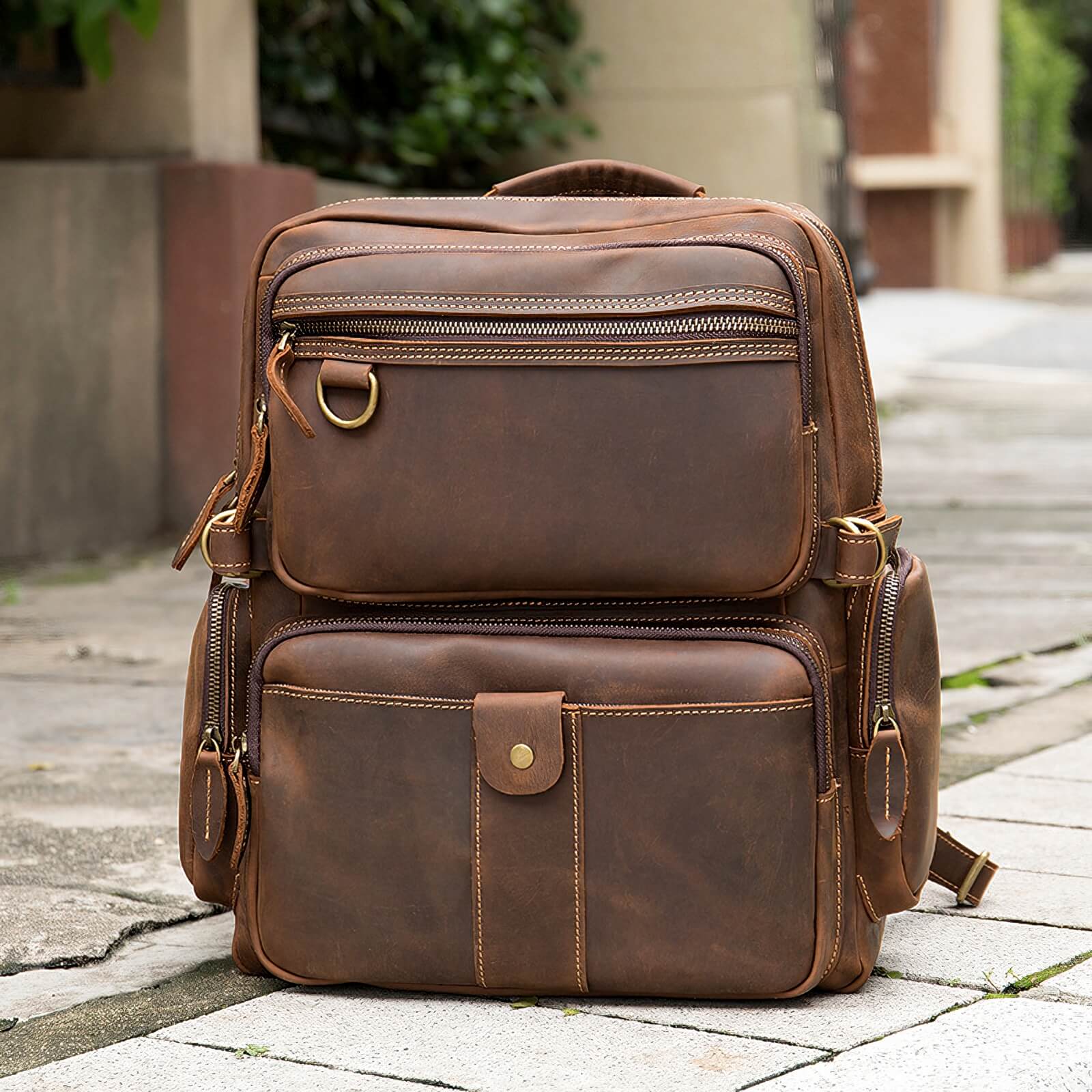 Mens Leather Rucksack