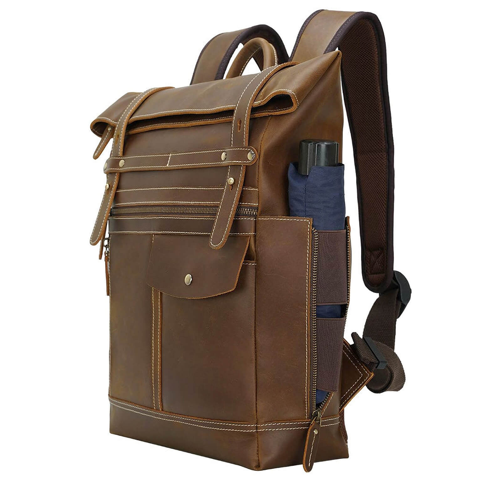 Mens Vintage Leather Backpack 9