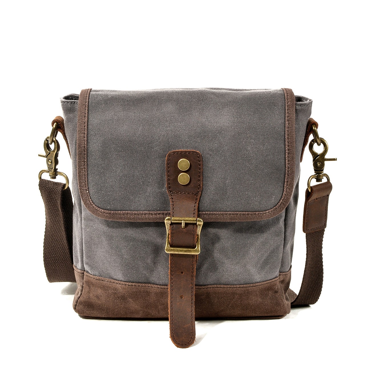 Small Canvas Messenger Bag Grey​