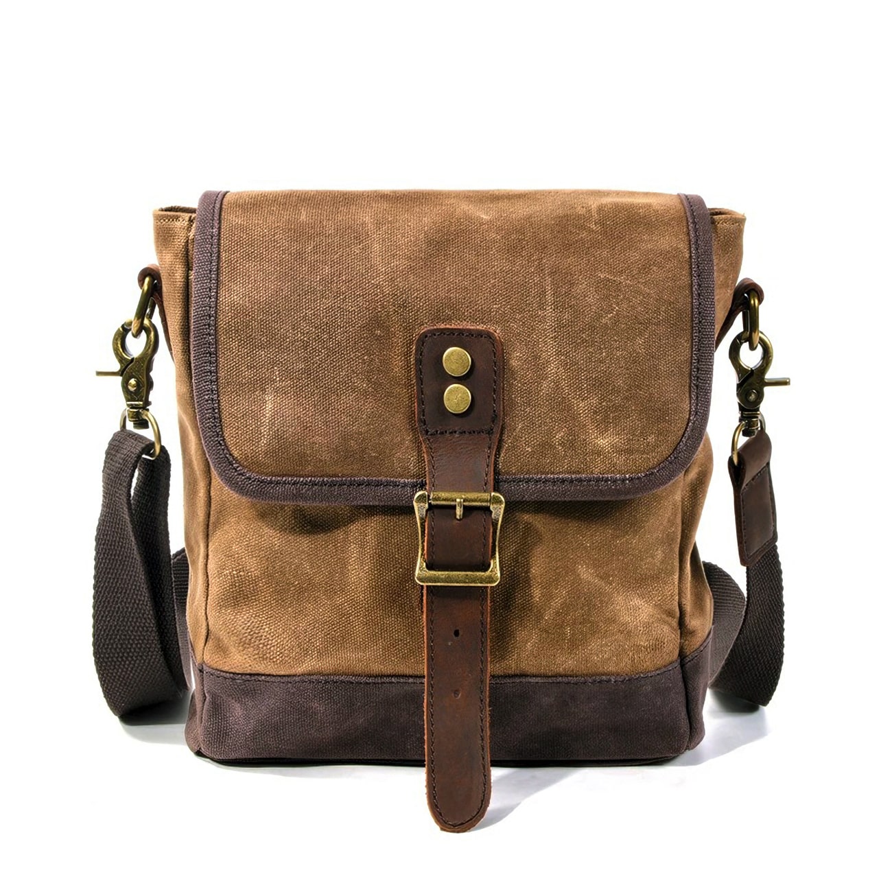 Small Canvas Messenger Bag Khaki