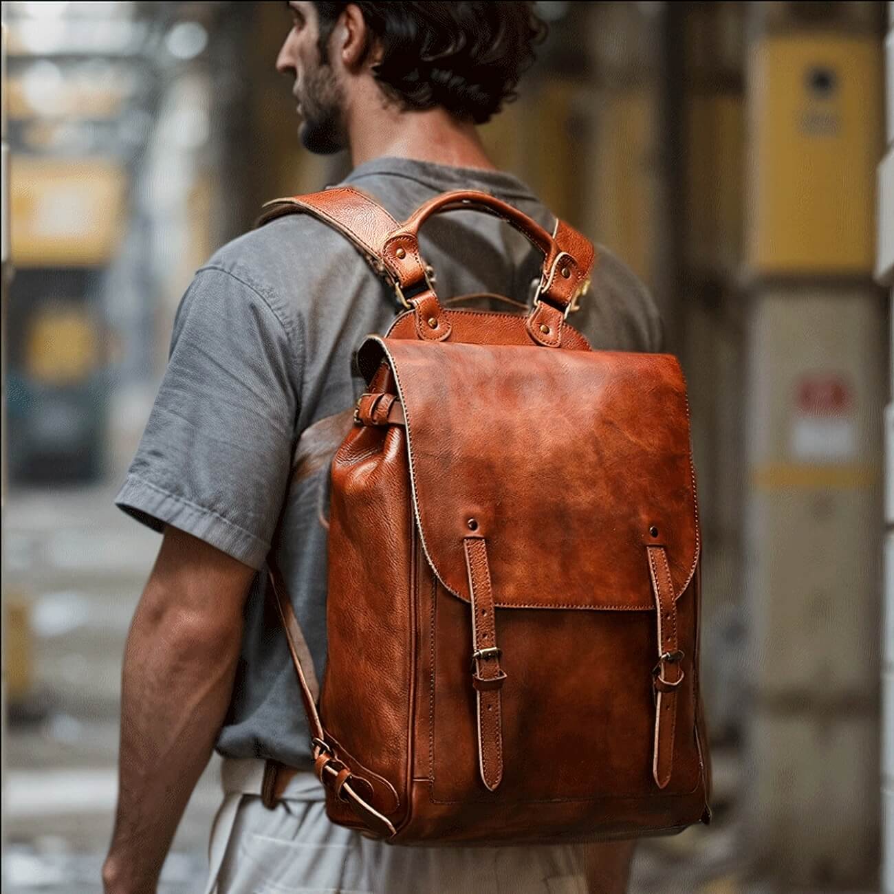 Soft Leather Backpack 7